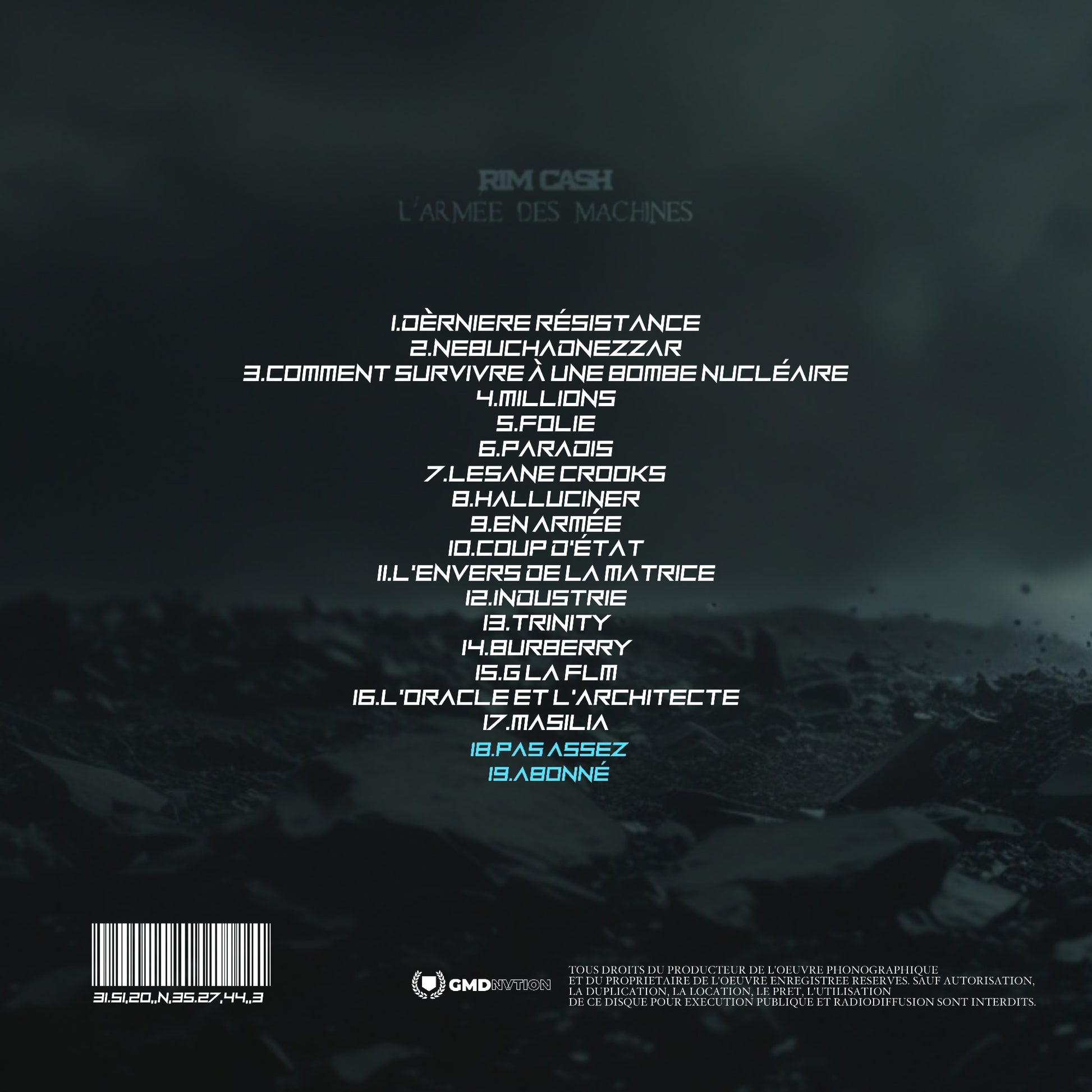CD " L'ARMÉE DES MACHINES " VERSION "JORY"